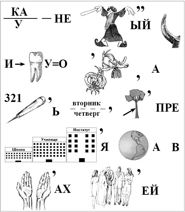 Ребусы для 1 класса в картинках с ответами