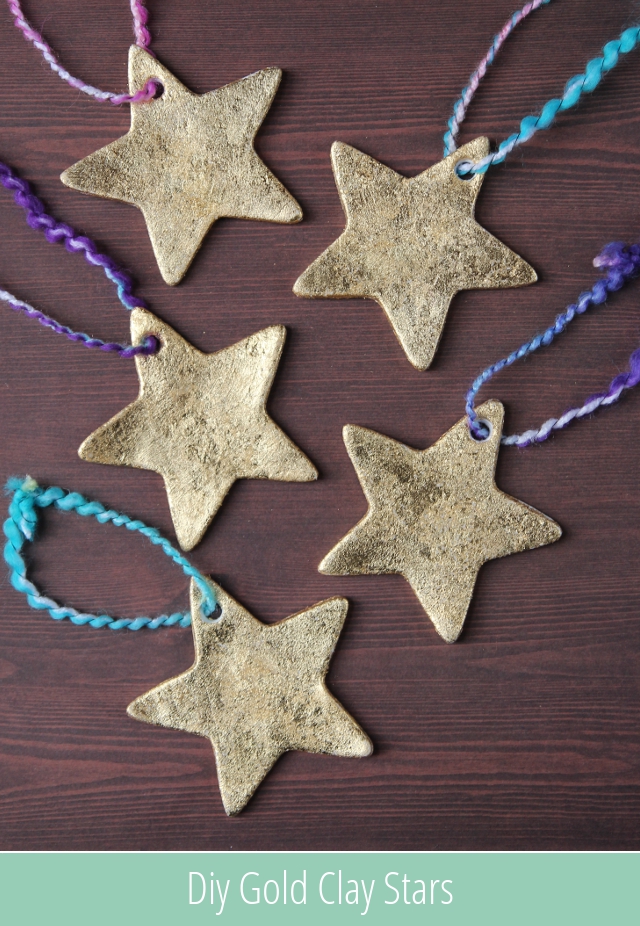 DIY Gold Clay Star Ornaments