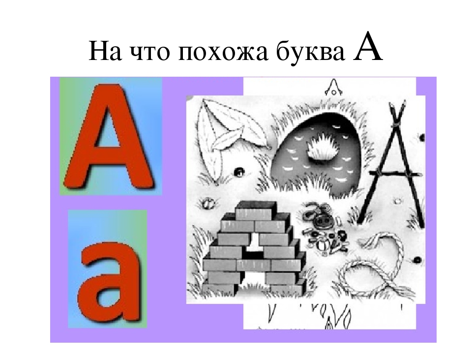 Буквы алфавита на что похожи в картинках