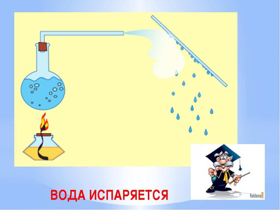 Пар в воду процесс. Опыт испарение воды.