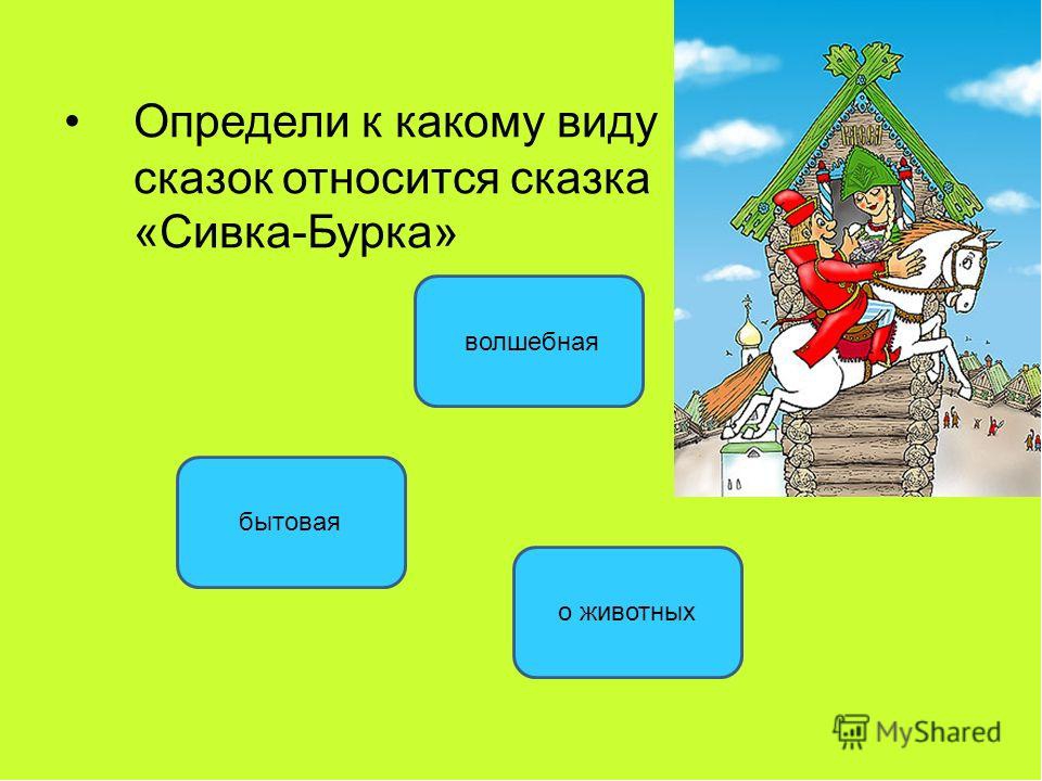 Структурные элементы сказок. Виды сказок. План сказки Сивка бурка. Вопросы к сказке Сивка бурка.