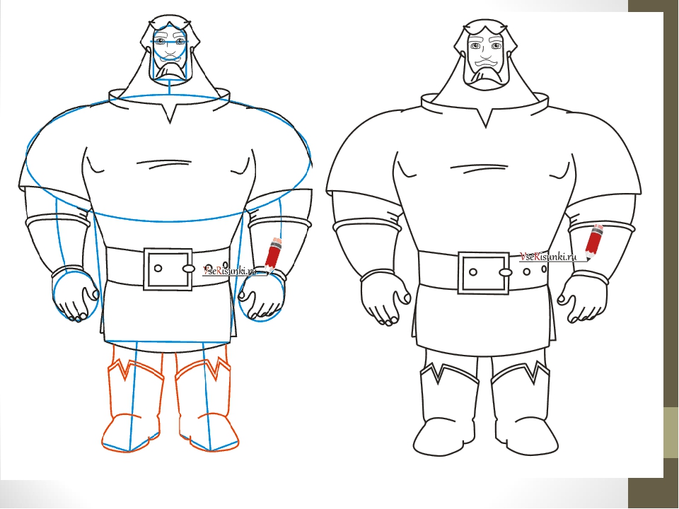Рисунок богатырь 3 класса для детей