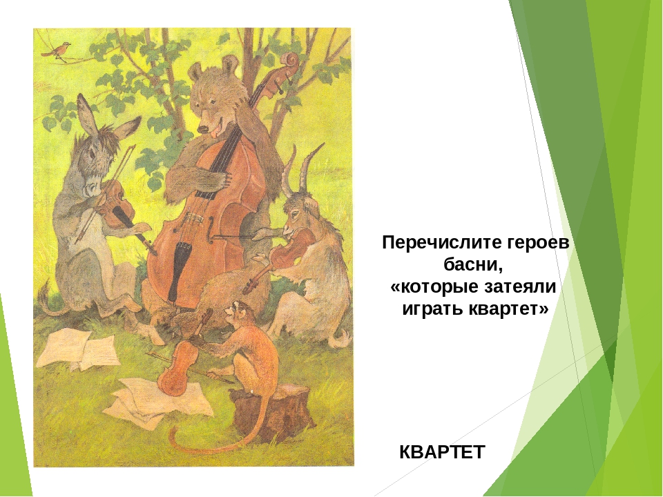 Художественные изображения в баснях. Герои квартета басни Крылова. Герои басни квартет. Героиня басни квартет. Квартет басня Крылова главные герои.