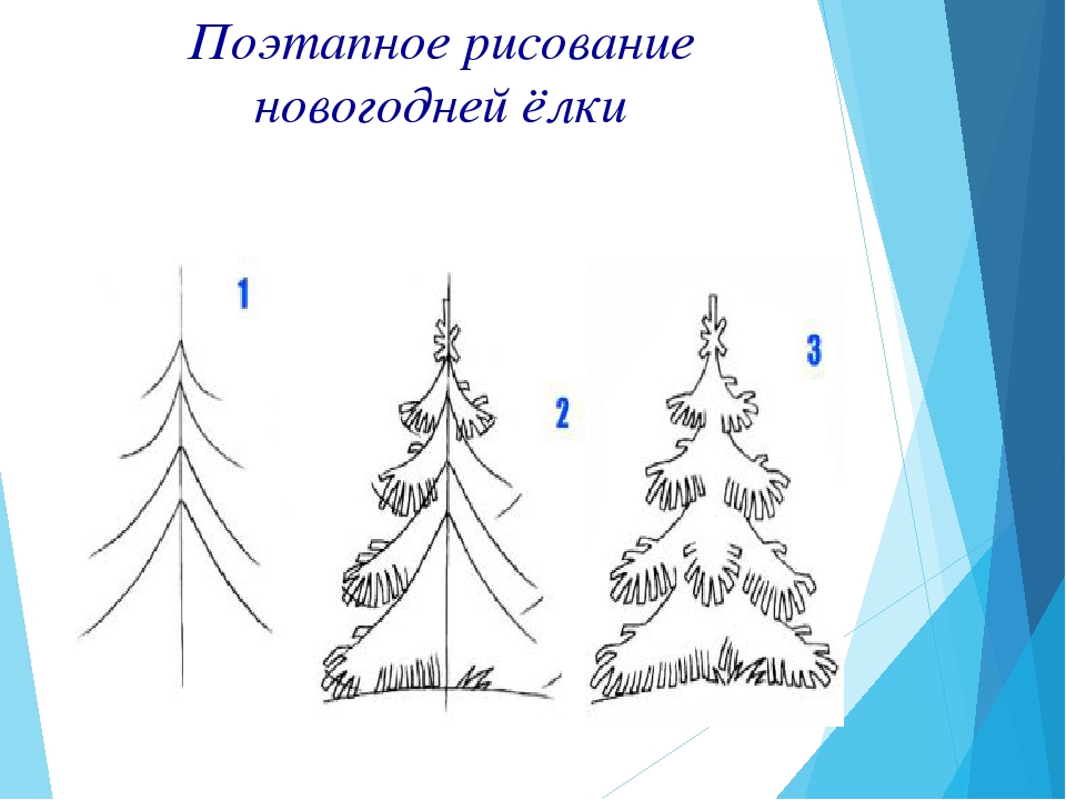 Ели изо. Поэтапное рисование новогодней елки. Поэтапное рисование ели. Схема рисования елки. Поэтапное рисование новогодней елочки.