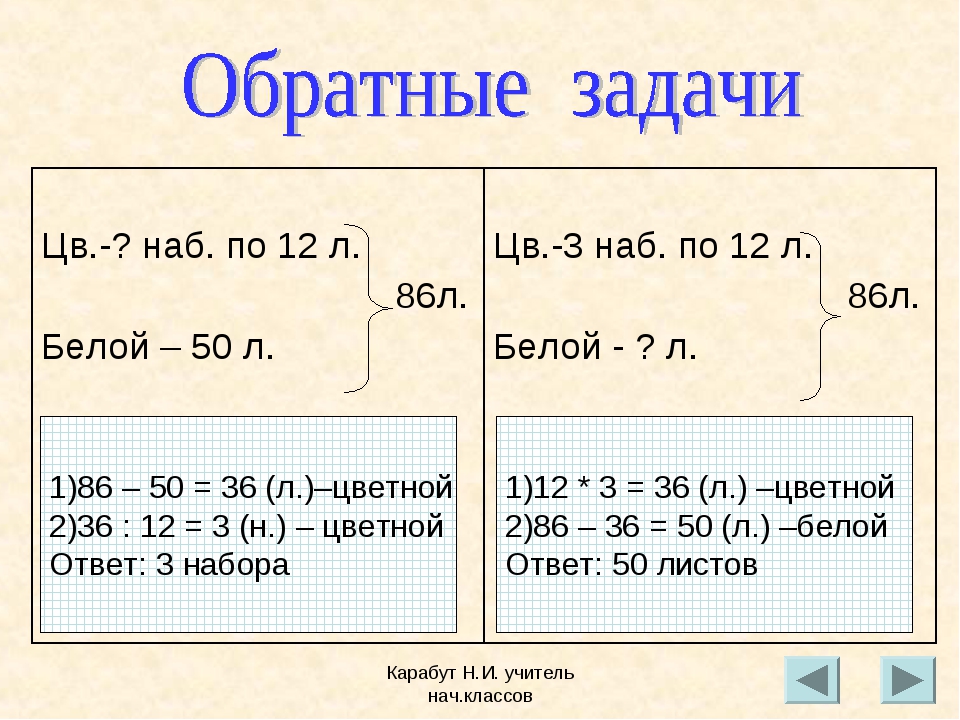 Решение задач 3 способами 3 класс. Обратная задача. Как решаются задачи обратные данные. Как решить задачу обратную данной. Как составить обратную задачу.