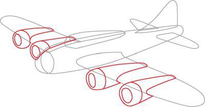 как нарисовать военный самолет поэтапно карандашом