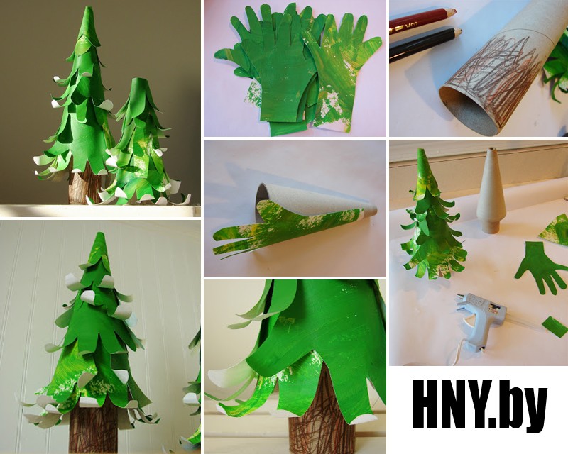 Новогодняя елка из зеленых рук: готовимся к новому году с детьми