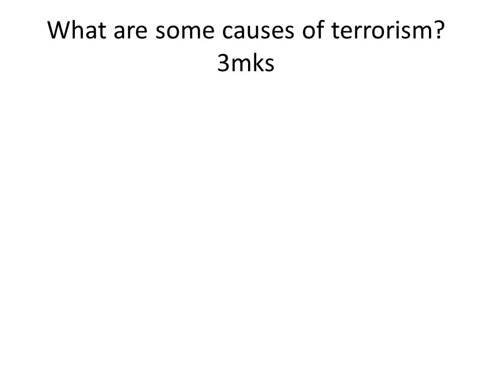 What are some causes of terrorism 3mks