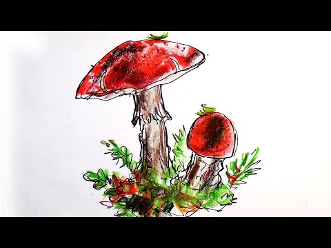 Как нарисовать гриб мухомор / урок рисования для детей