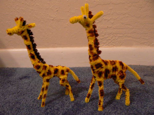 детские поделки жирафы из пушистой проволоки