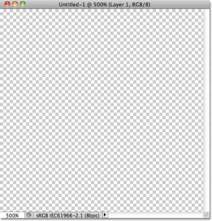 A new blank Photoshop document. 