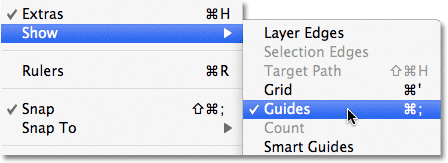 Turning guides off in Photoshop. 