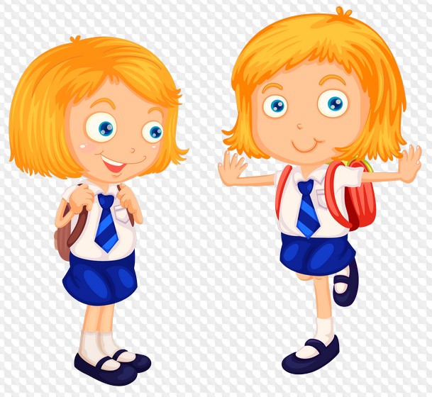Школьник, школьница, рисованный клипарт PNG картинки