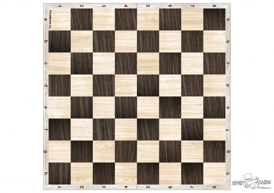 Деревянная шахматная доска для распечатки