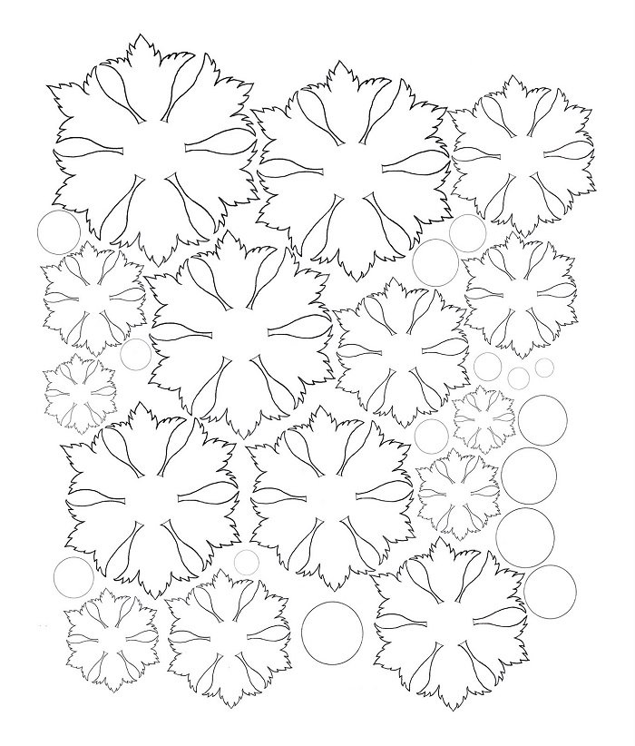 Аплікація з паперу квіти - шаблон 2