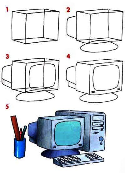 Как нарисовать компьютер