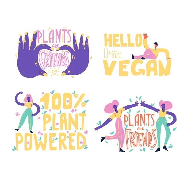 Set Vector Vegan Signs Vegan Foods Plant Based Vegan Diet Stock Illustration