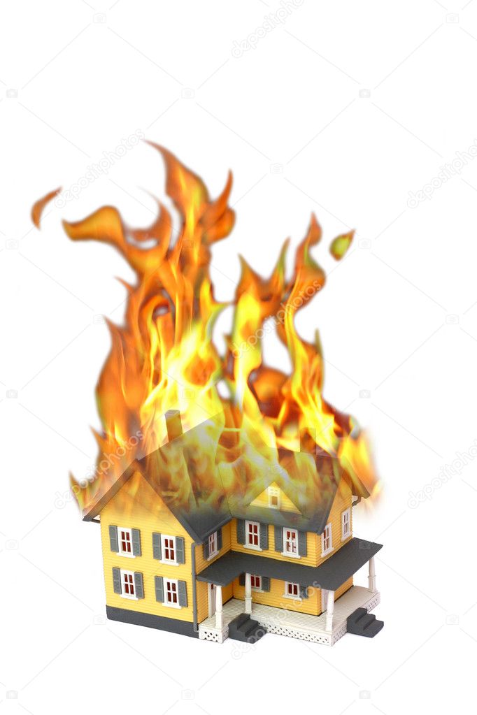 Мем на фоне горящего дома