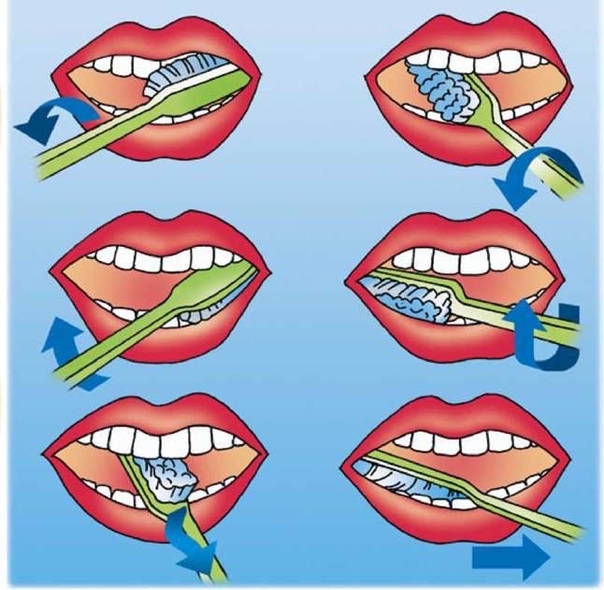 Алгоритм чистки зубов в картинках для детей