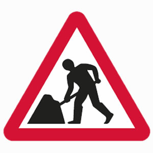 Road works sign