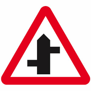 Staggered junction sign