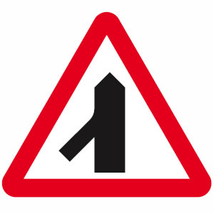 Traffic merging from left sign