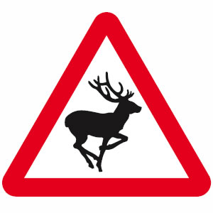 Wild animals road sign