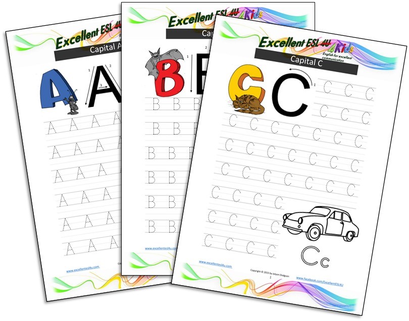 The ESL kids alphabet writing worksheets on this page will help them learn to write all the letters.