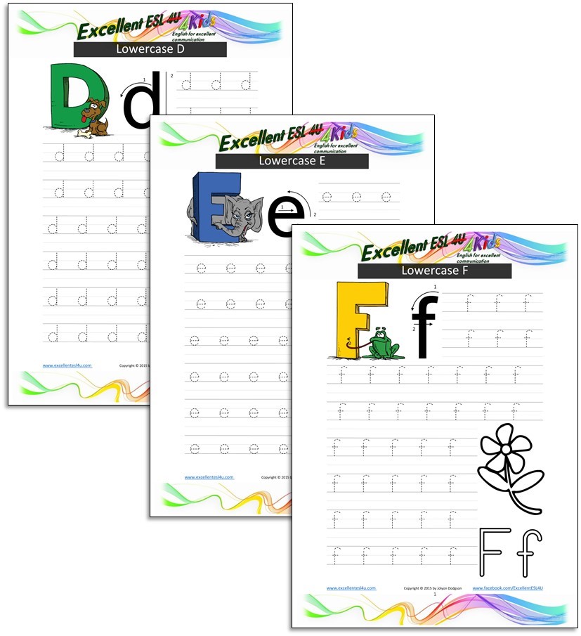 The ESL kids alphabet writing worksheets on this page will help them learn to write all the letters.