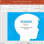 School Kids Silhouettes PowerPoint Template