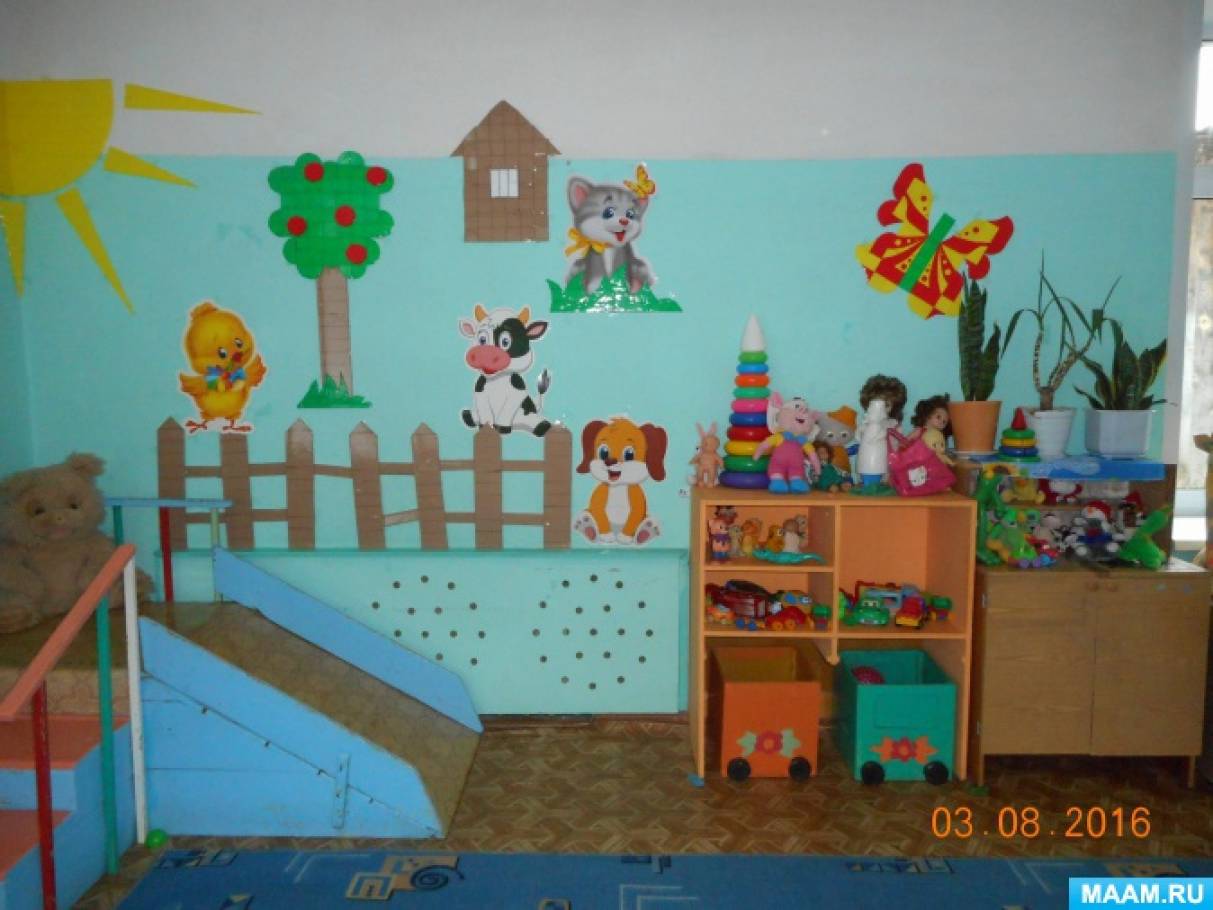 Украсить стену в детском саду группа ясельная