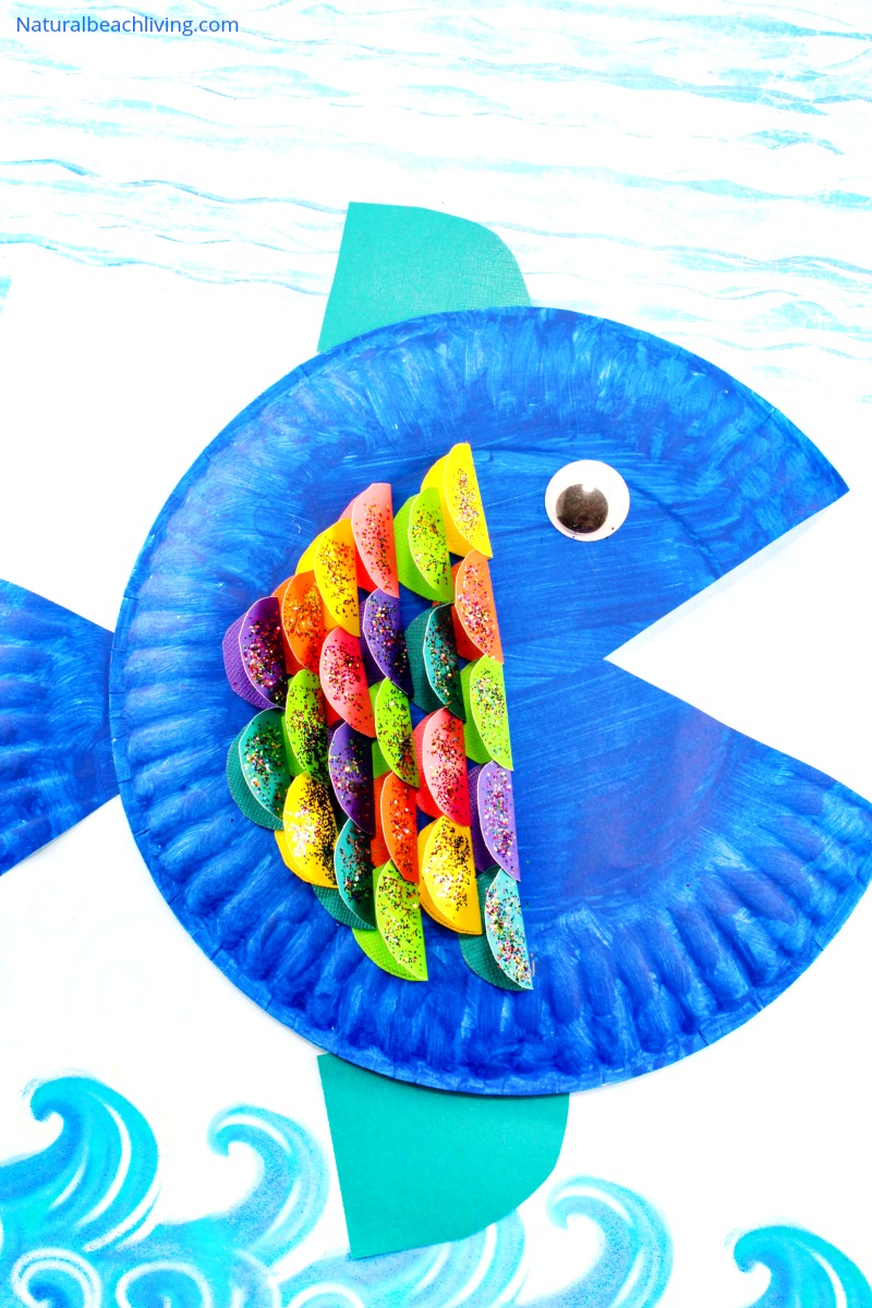 The Cutest Paper Plate Fish Craft, The Rainbow Fish Craft Activity for Kids, Under the Sea Preschool Theme, Paper Plate Crafts, Ocean Craft, Easy Craft idea