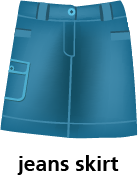 illustration of a jeans skirt