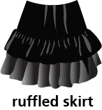 illustration of a ruffled skirt