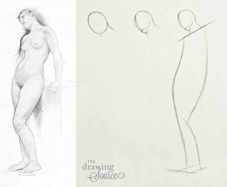 Drawing figures beginning with the head and neck