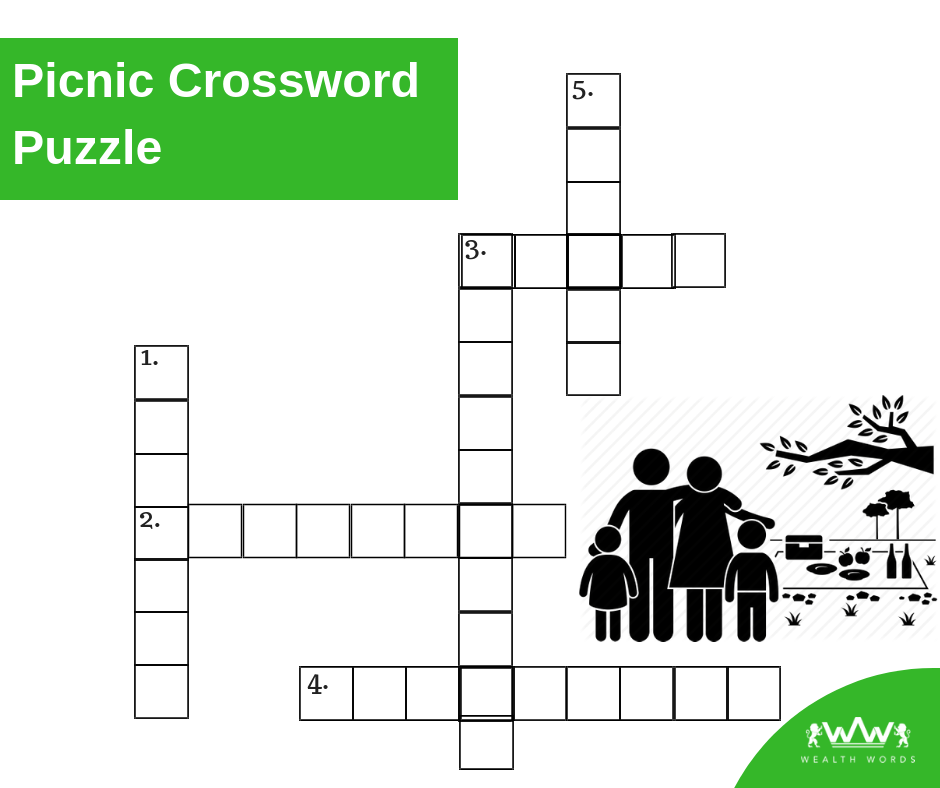 Picnic crossword puzzle-Monday Puzzle - Wealth Words