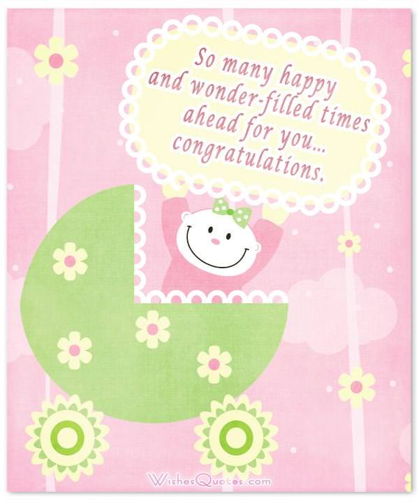 Newborn Baby Girl Card with Cute Message